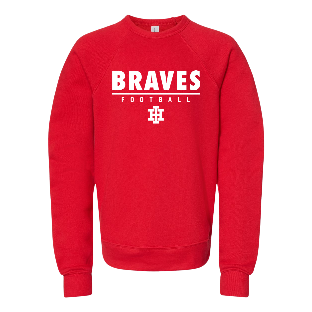 Youth Bella Canvas Crewneck Sweatshirt Football 2025 - Red