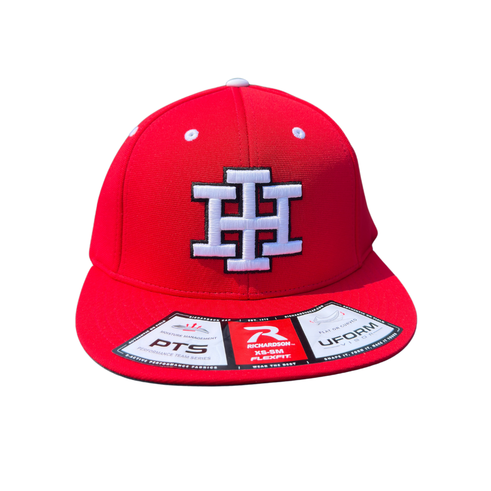 Richardson Flat Bill Hat - Fitted Size XS/S - Red