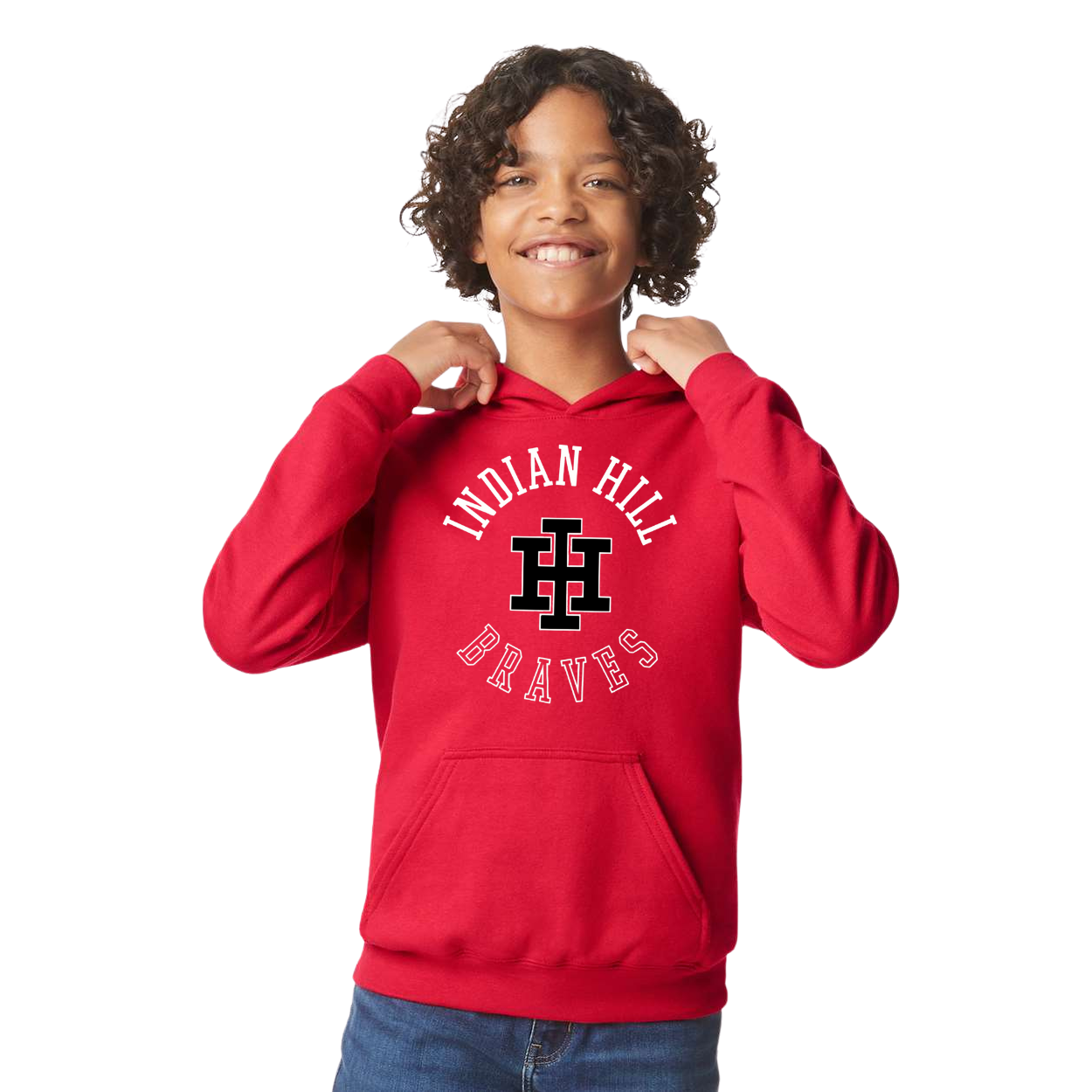 Gildan Youth Softstyle Circle Hoodie - Red