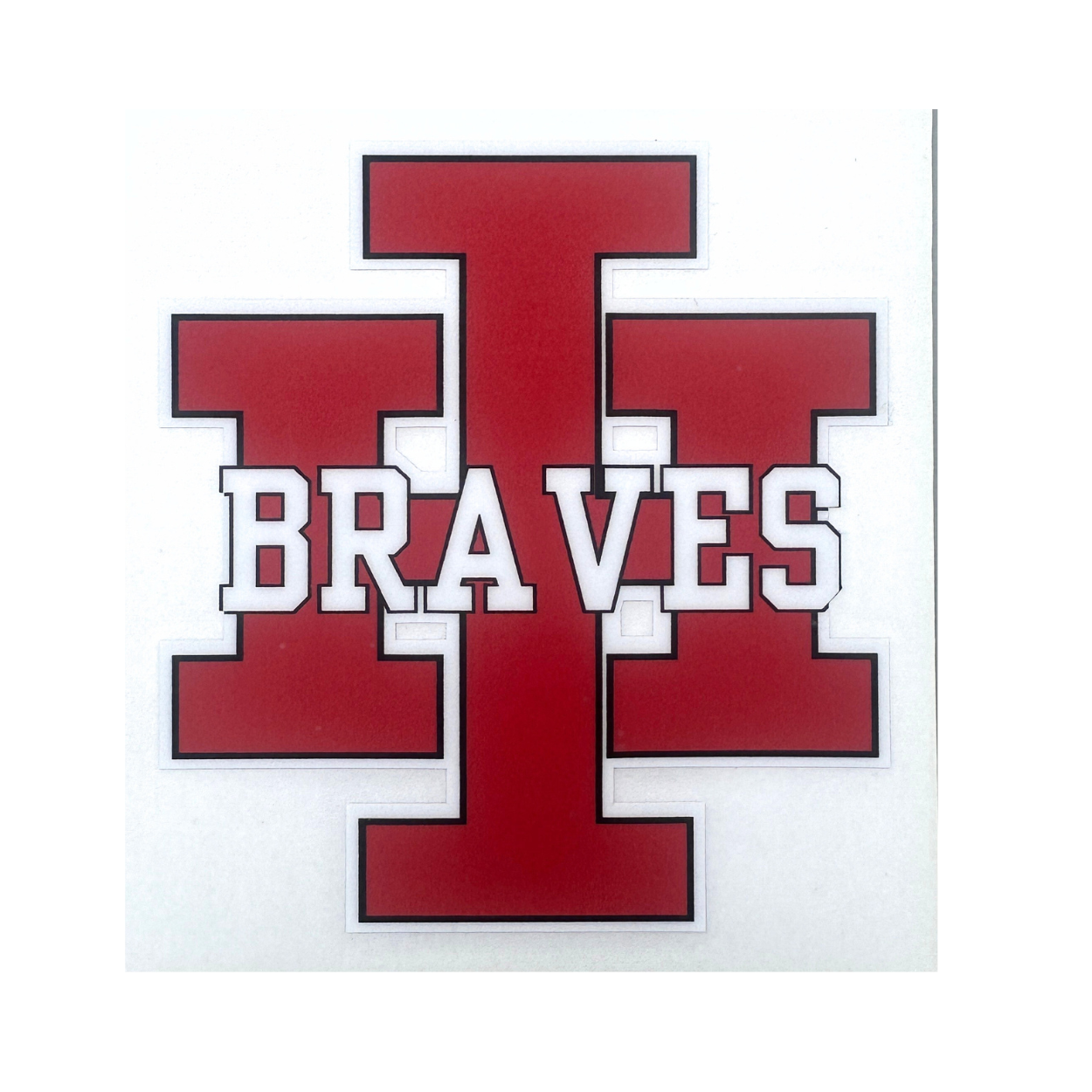 Decal - Red die cut IH Braves (No Discounts)