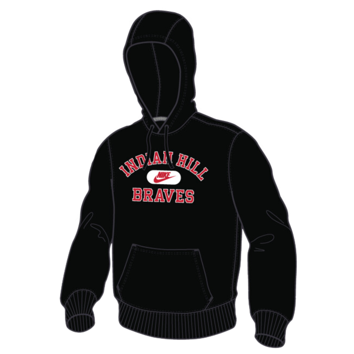 Nike Adult Club Fleece Hoodie - Black