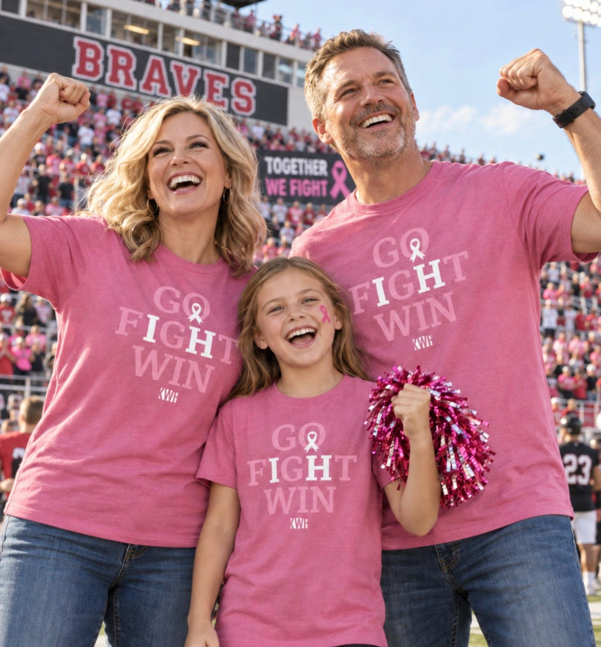 Adult Go Fight Win KWF Breast Cancer Awareness Tee