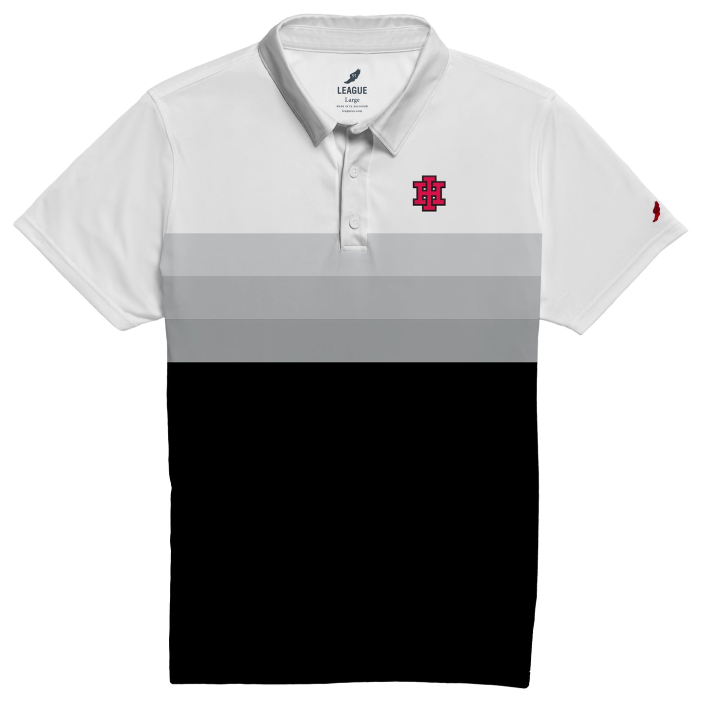 L2 Adult Contrast Placket Polo - White/Grey/Black