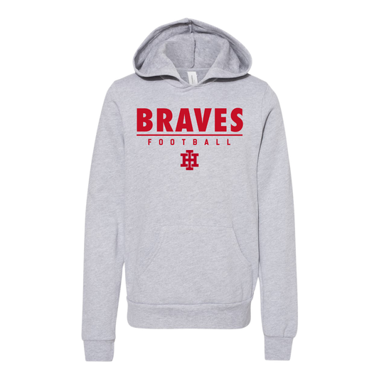 Youth Bella Canvas Hoodie Football 2025 - Athletic Heather