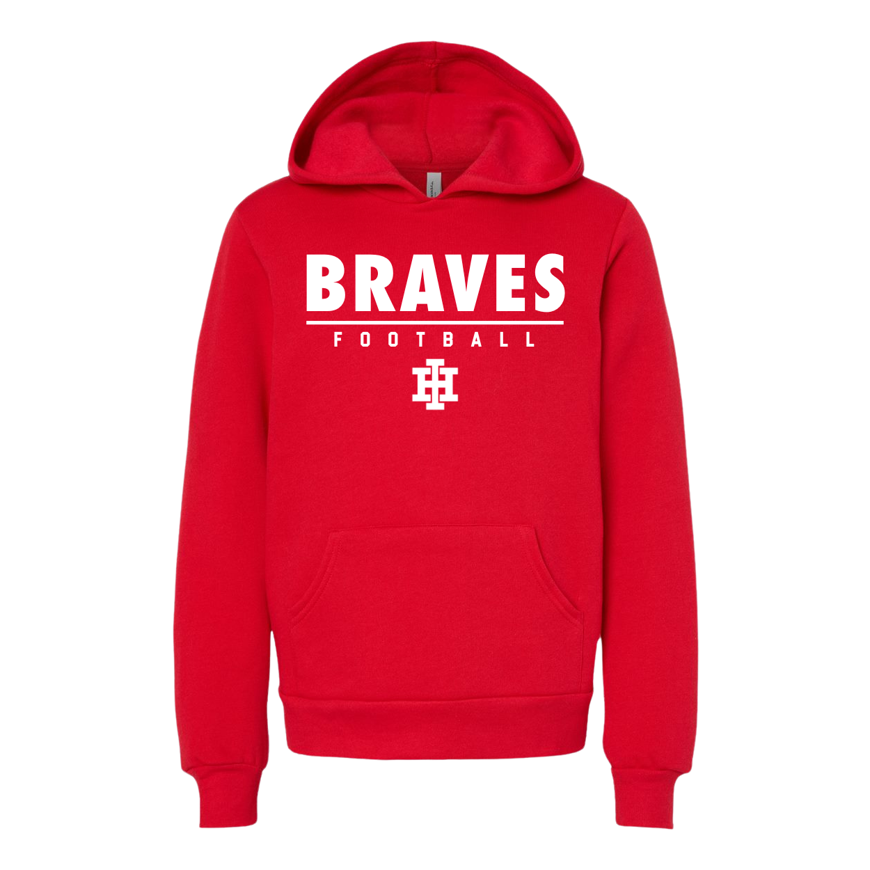 Youth Bella Canvas Hoodie Football 2025 - Red