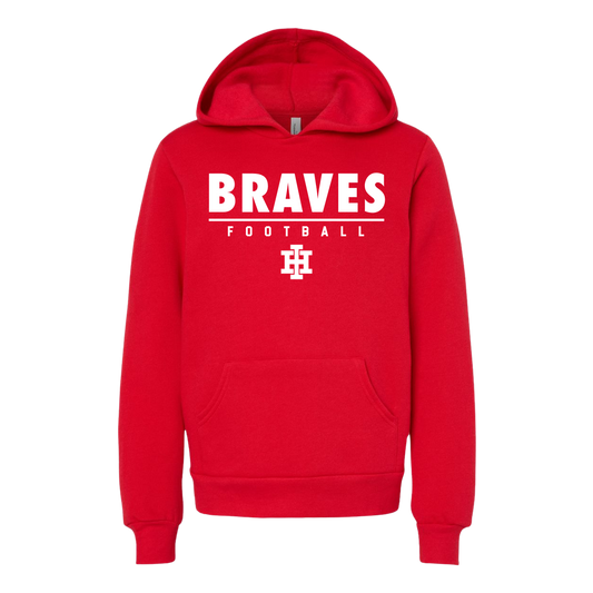 Youth Bella Canvas Hoodie Football 2025 - Red