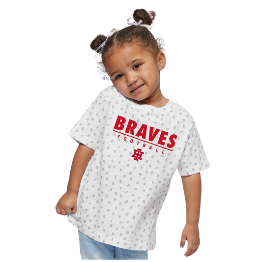 Toddler Girl's Football Tshirt - White Spot
