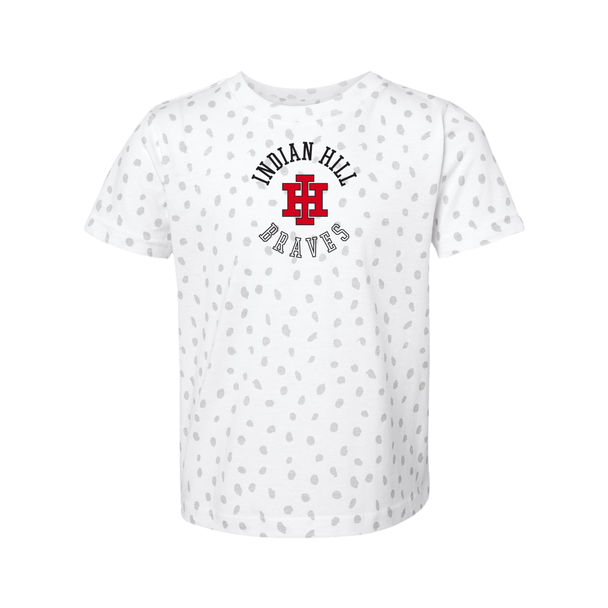 Toddler Grey Dot Tee - White