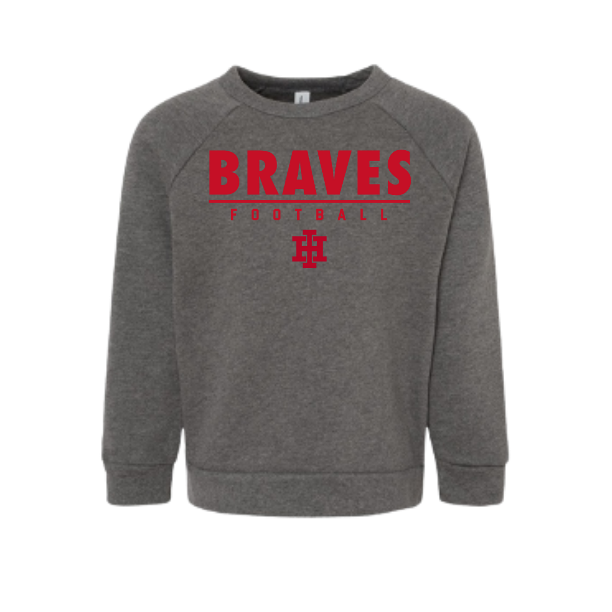 Toddler Bella Canvas Crewneck Sweatshirt Football 2025 - Deep Heather