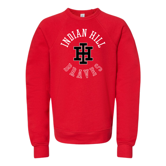 Bella Canvas Youth Circle Crewneck - Red