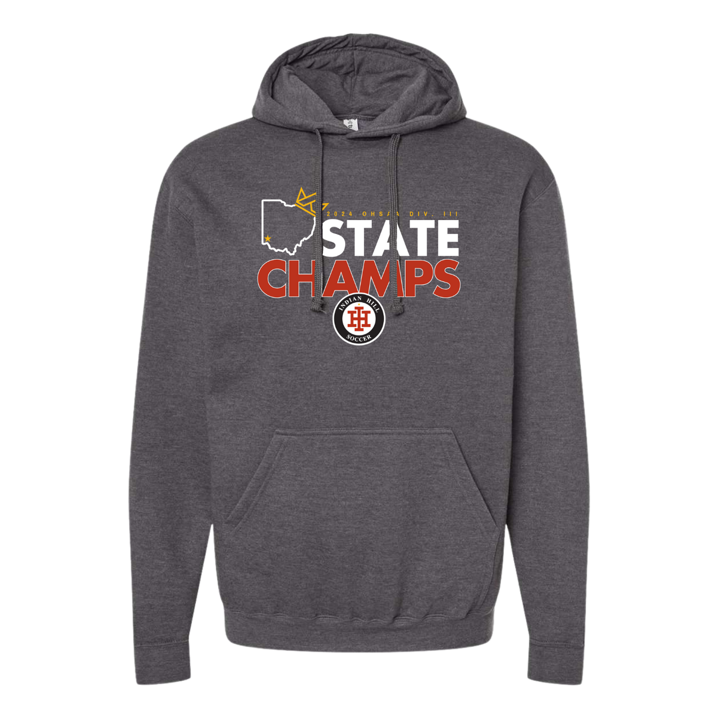 Tultex Adult Soccer Champs Hoodie - Heather Charcoal