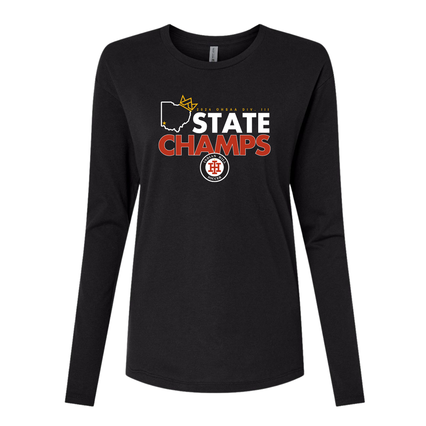 Soccer Next Level Women's Long Sleeve Tee - Black