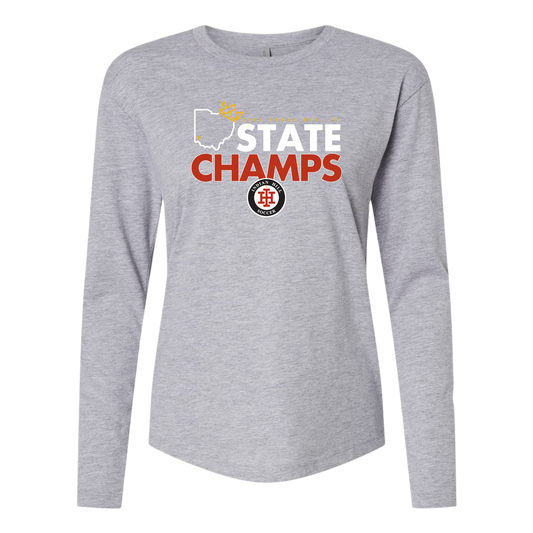 Soccer Next Level Women's Long Sleeve Tee - Heather Grey