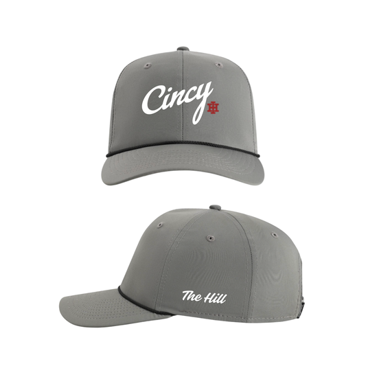Cincy Hat: Gray Mid Crown Rope Hat