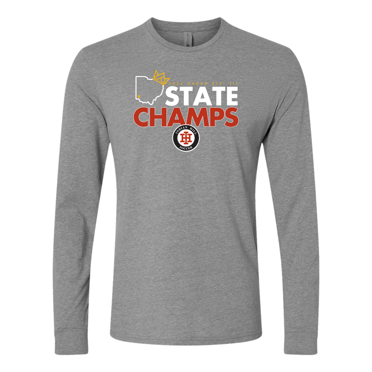 Soccer Next Level Adult Long Sleeve Tee - Dk Heather Grey