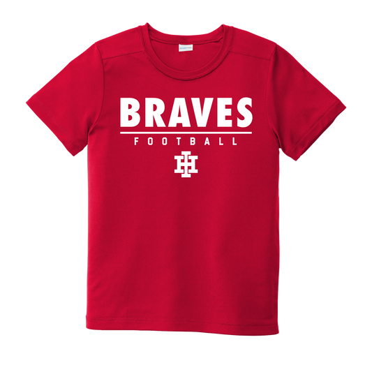 Sport-Tek Youth UV Pro Tee-Red - Football 2025