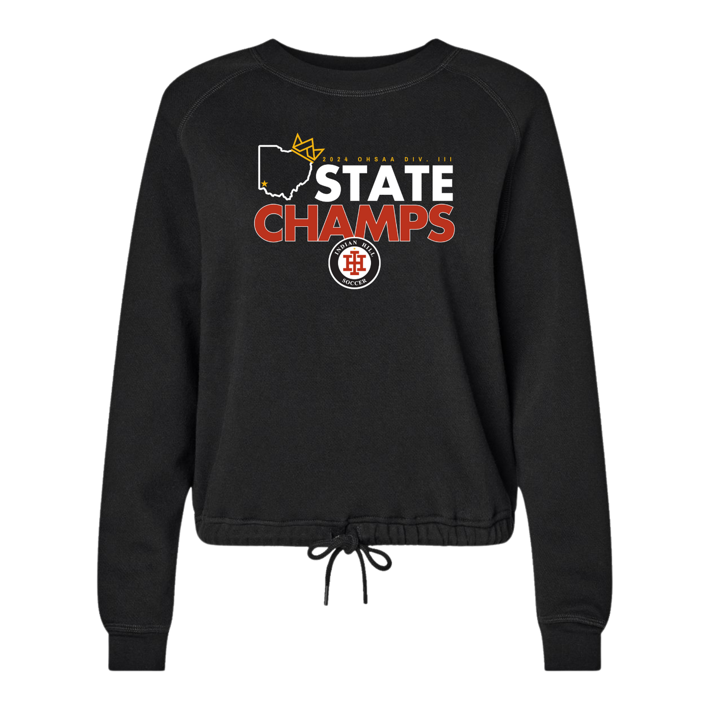 Soccer LAT Women's Boxy Cinch Sweatshirt - Black