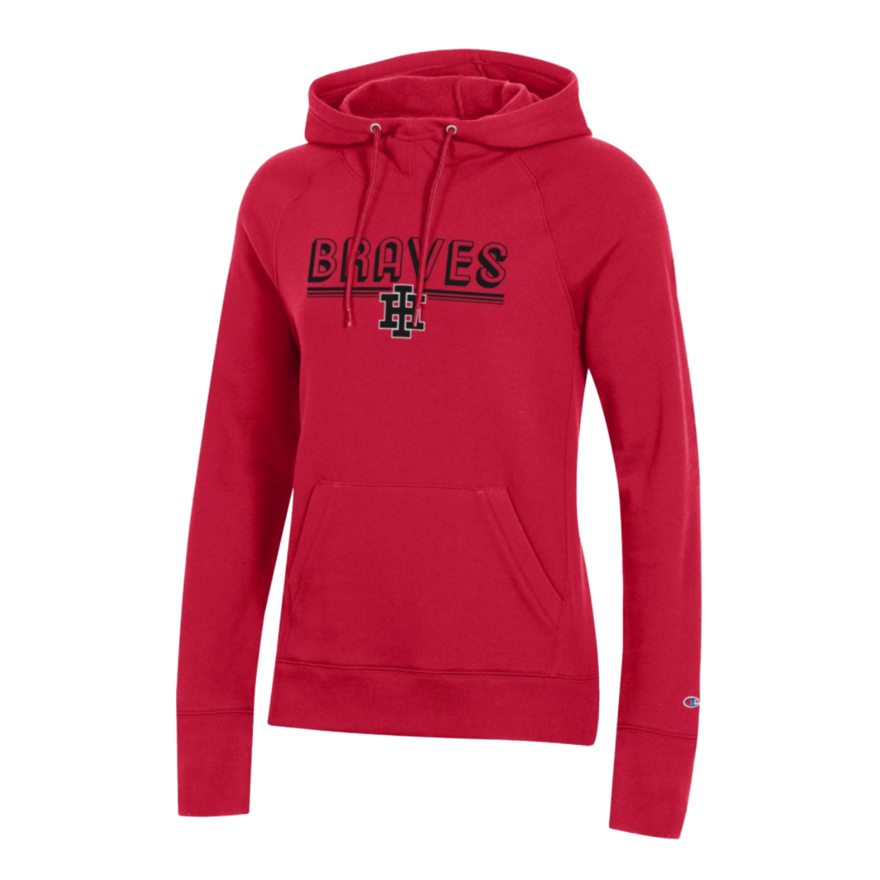 Champion Women's BRAVES Twill Hoodie-Scarlet