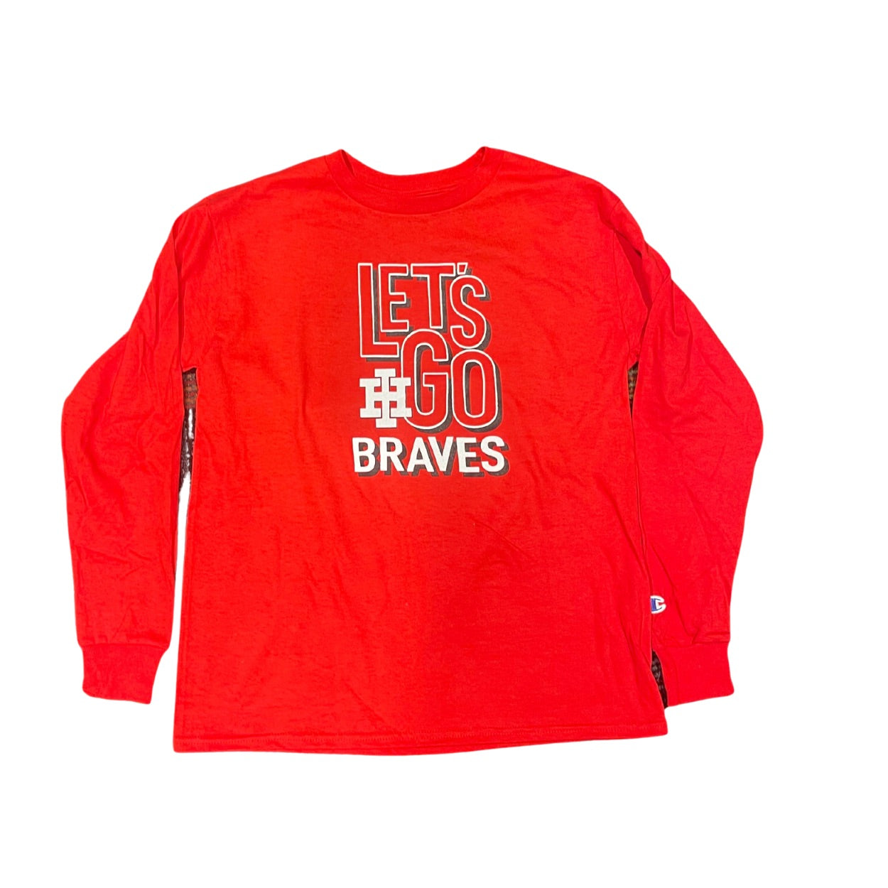 Champion Youth LS Let's Go Braves Tee - Red
