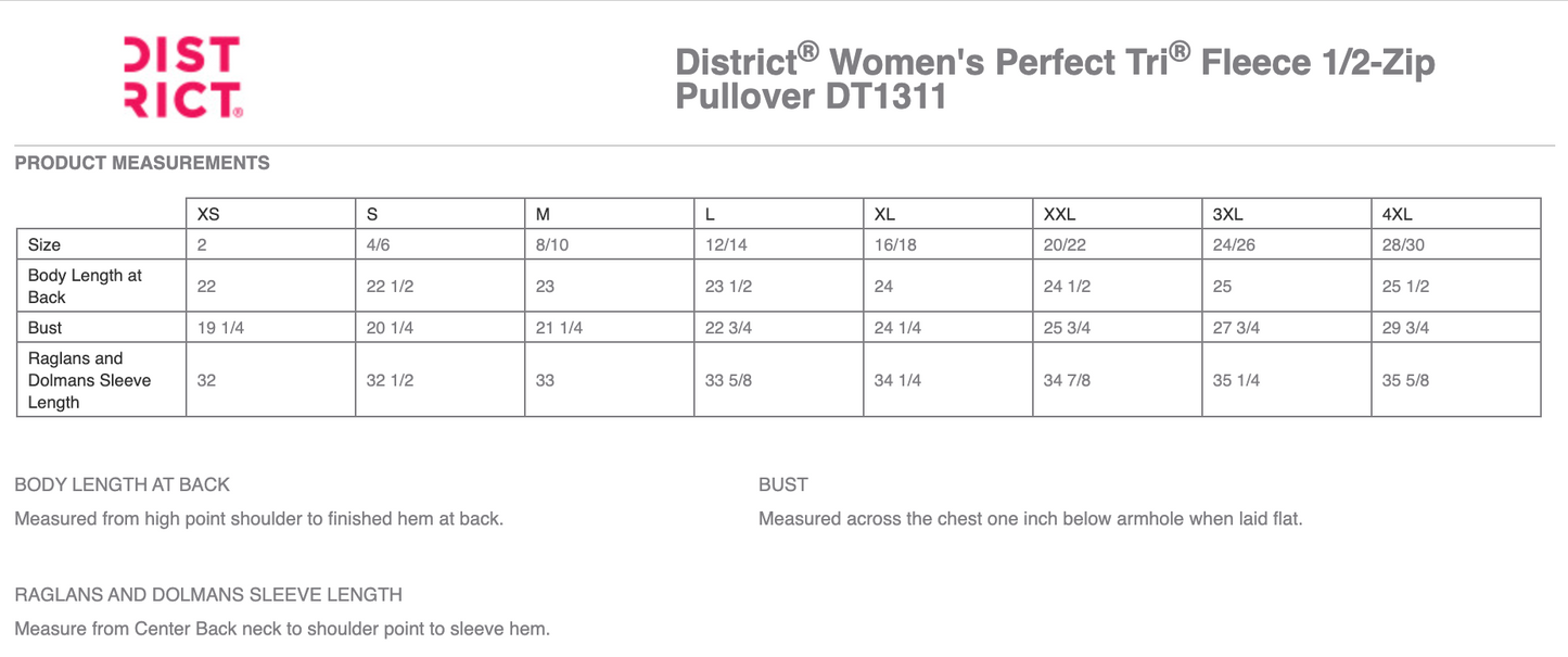 District Ladies 1/2 Zip Pullover - Grey Frost