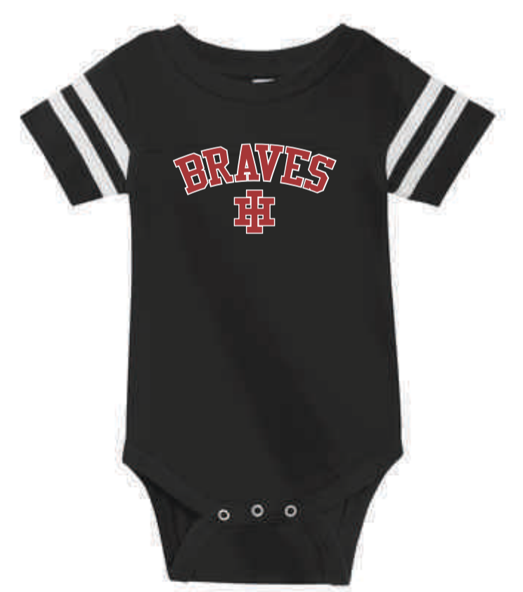 Rabbit Skins Infant Football Jersey Onsie - Black